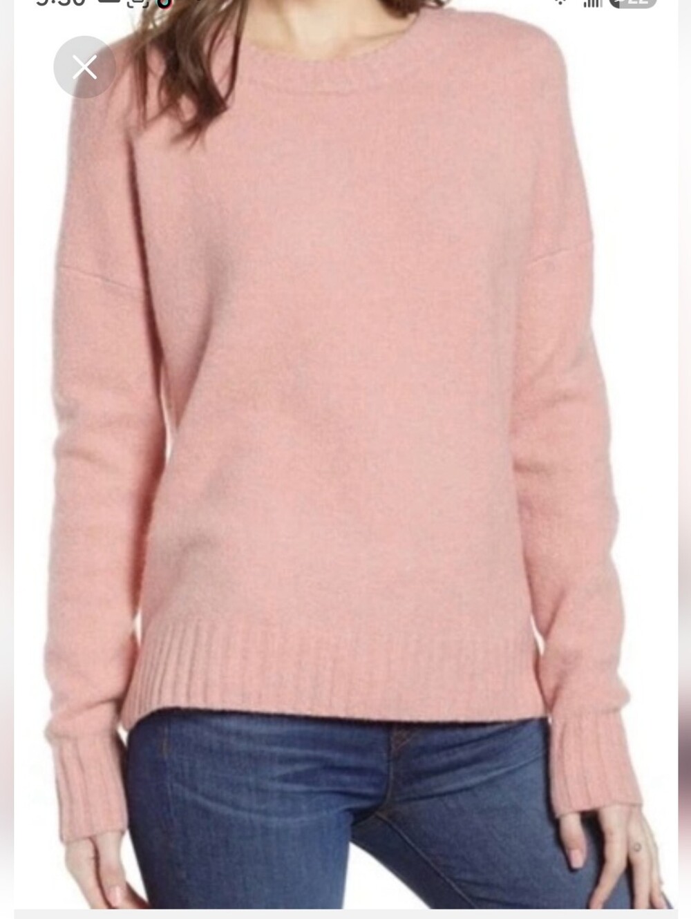 J.Crew Supersoft Yarn Oversized Crewneck Sweater Dusty Pink Relaxed Fit Sz S
